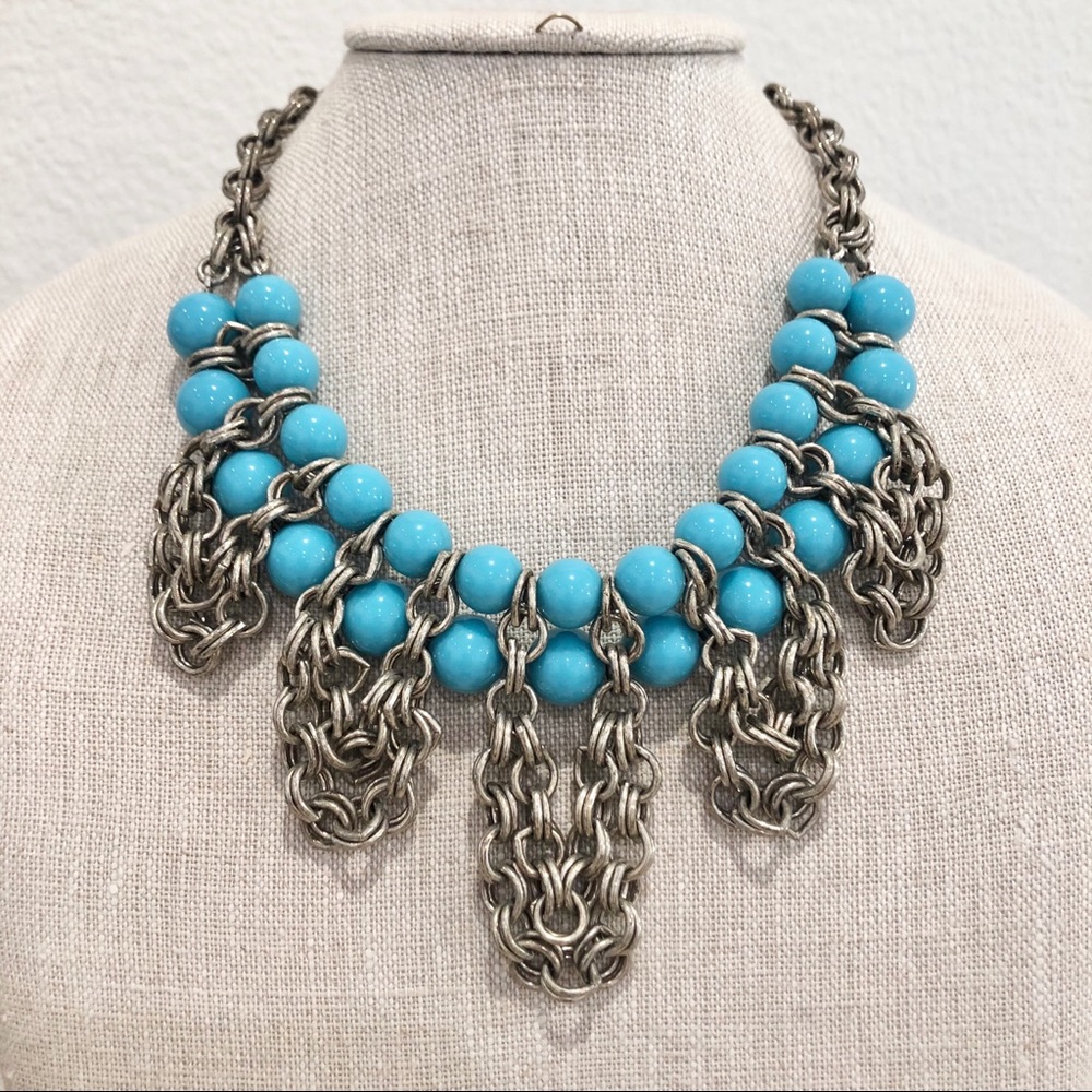 Gerard Yosca Antique Silver & Turquoise Necklace